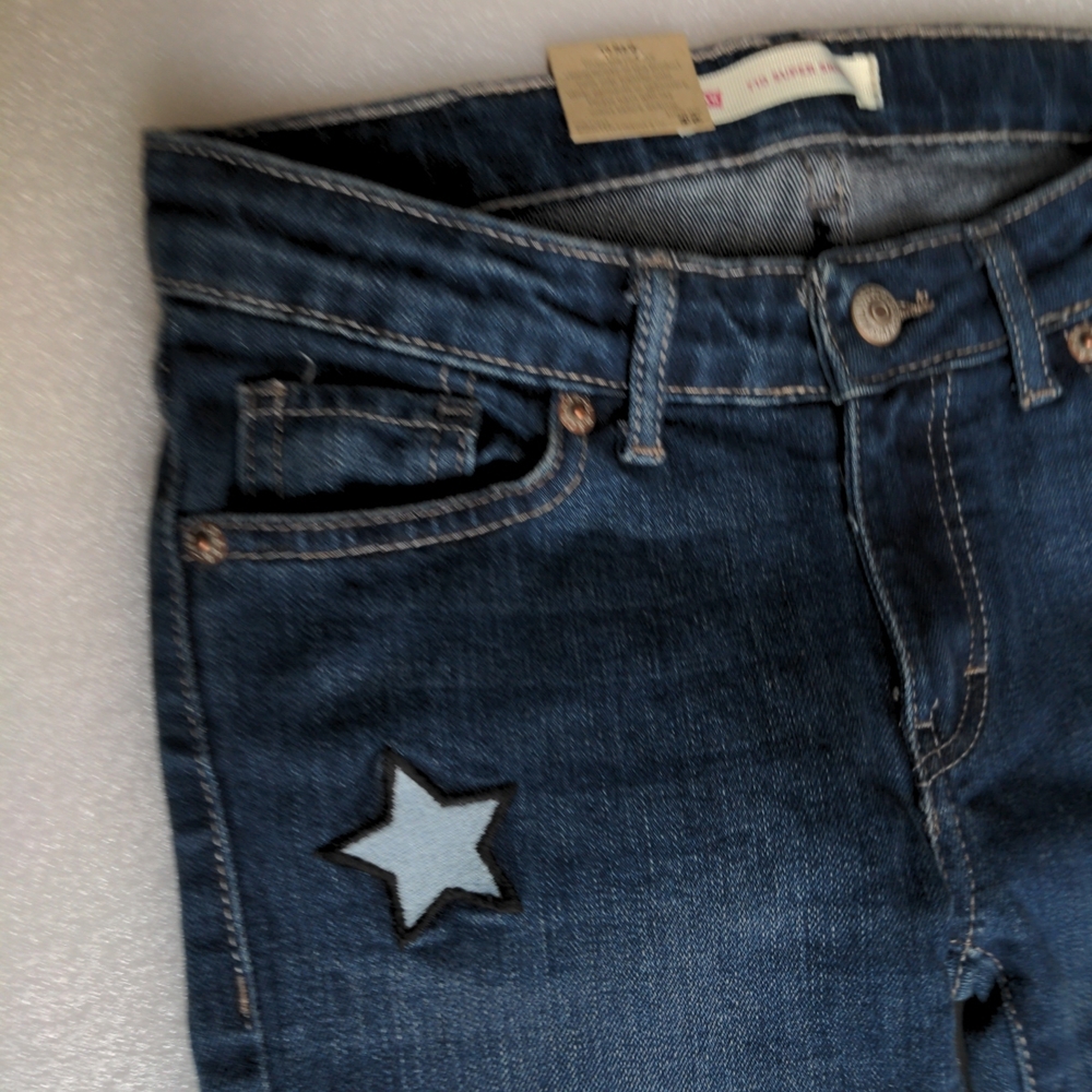 Girls Size 10 NWT Levi Jeans with Fun Patches Super Skinny 710 - Picture 2 of 9